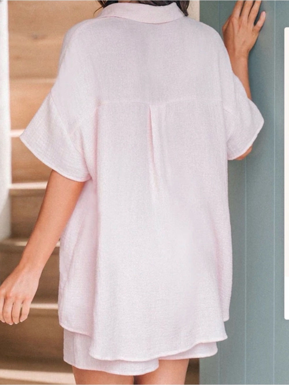 Cupshe Soft Pink High Waist Lounge Shorts Set - Picture 2 of 11